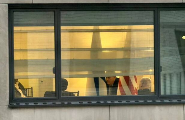 Netanyahu photographed through New York hotel window